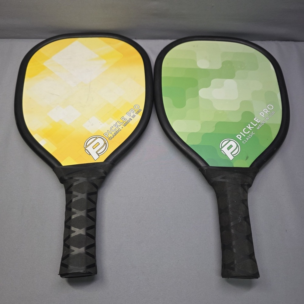 Pickleball‎ Paddle Pickle Pro Classic Yellow Green Pickle Ball Lot x2